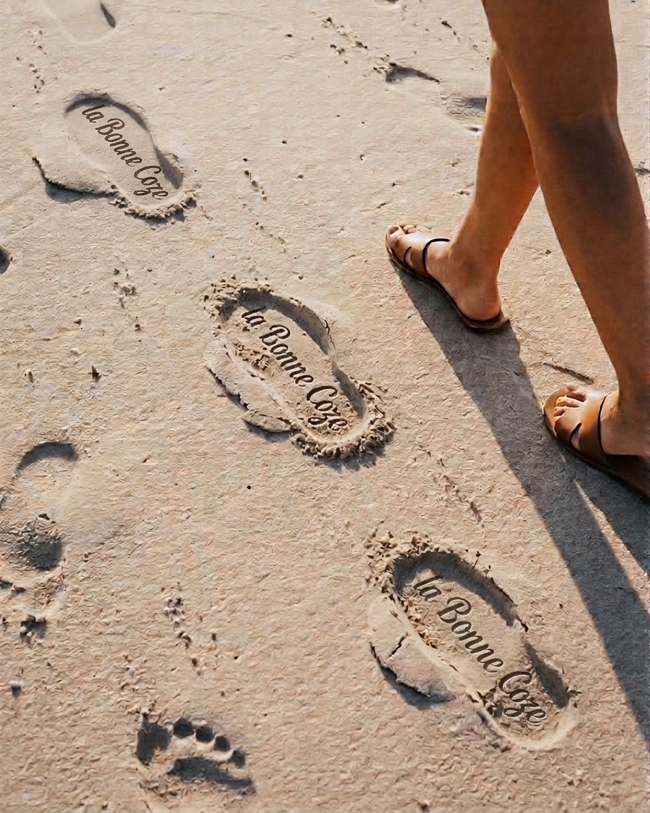 Empreintes de pas la Bonne Coze sur le sable