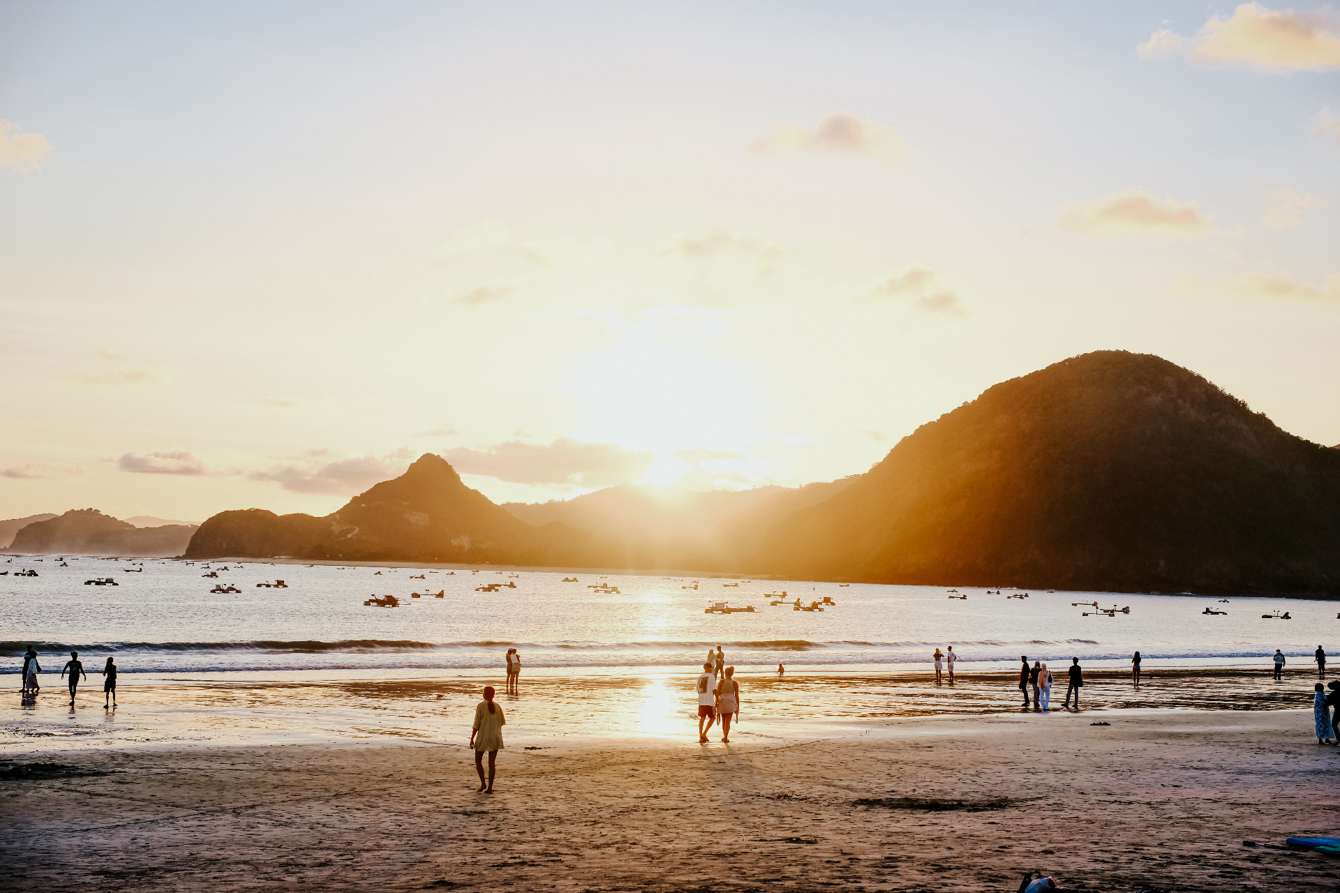 Coucher de soleil sur la plage